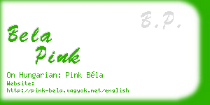 bela pink business card
